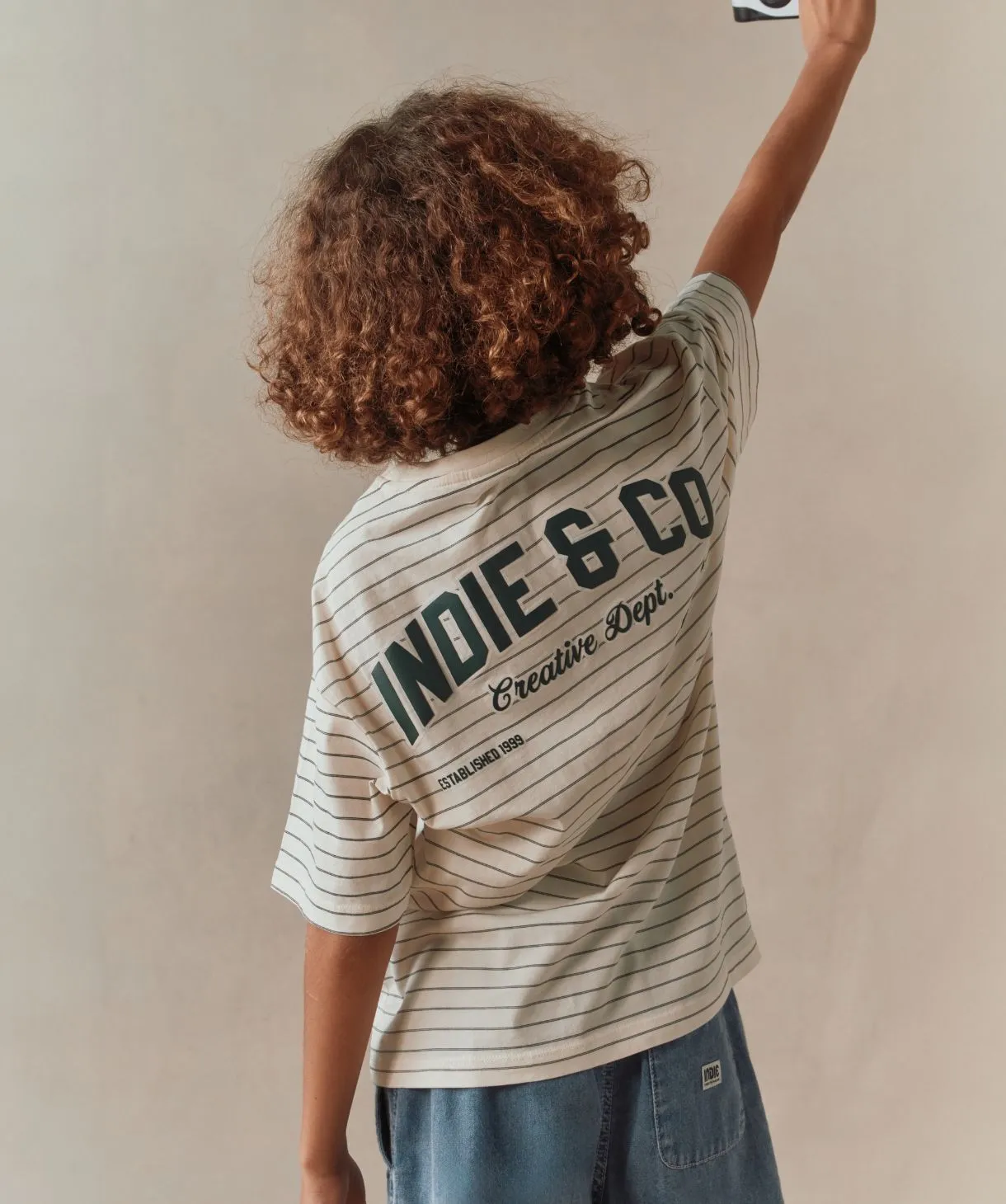 The Valencia Tee - Off White/Green