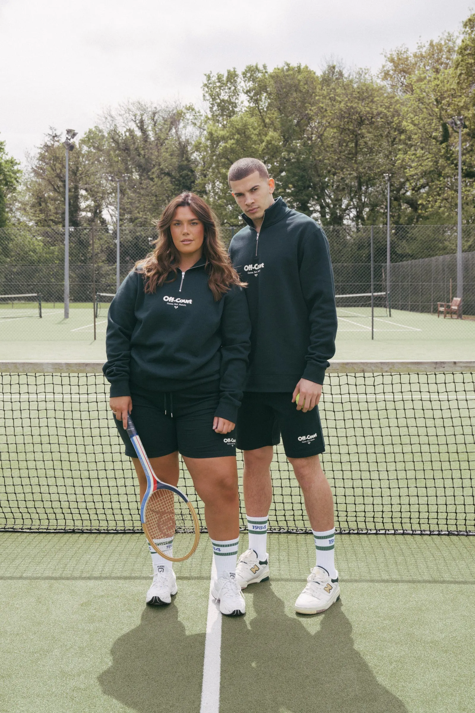 Vice 84 'Off-Court GSM' Half Zip Sweater & Shorts Set - Pine