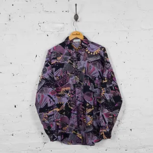 Vintage 90's Patterned Party Shirt - Black - XL