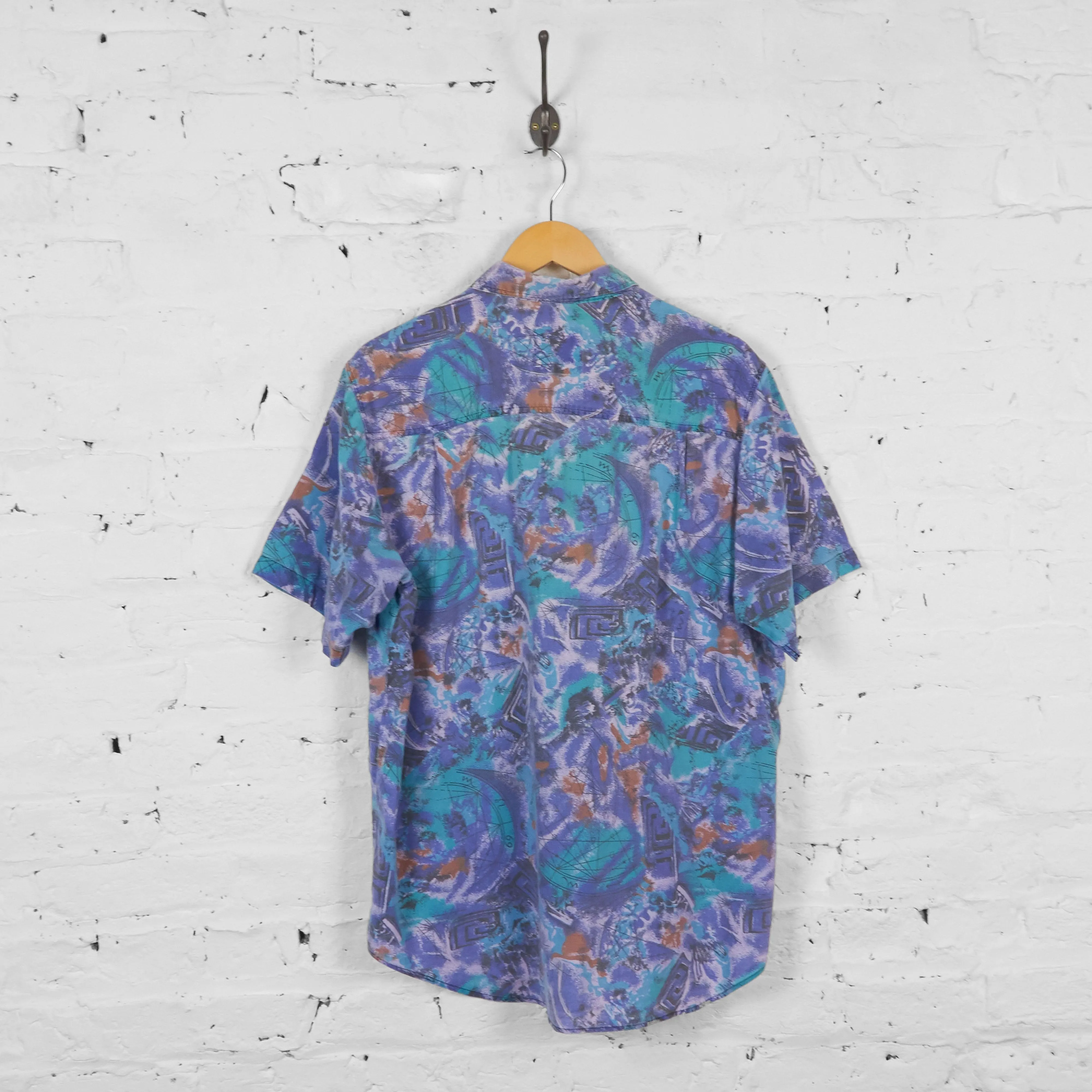 Vintage Abstract Party Shirt - Purple - L