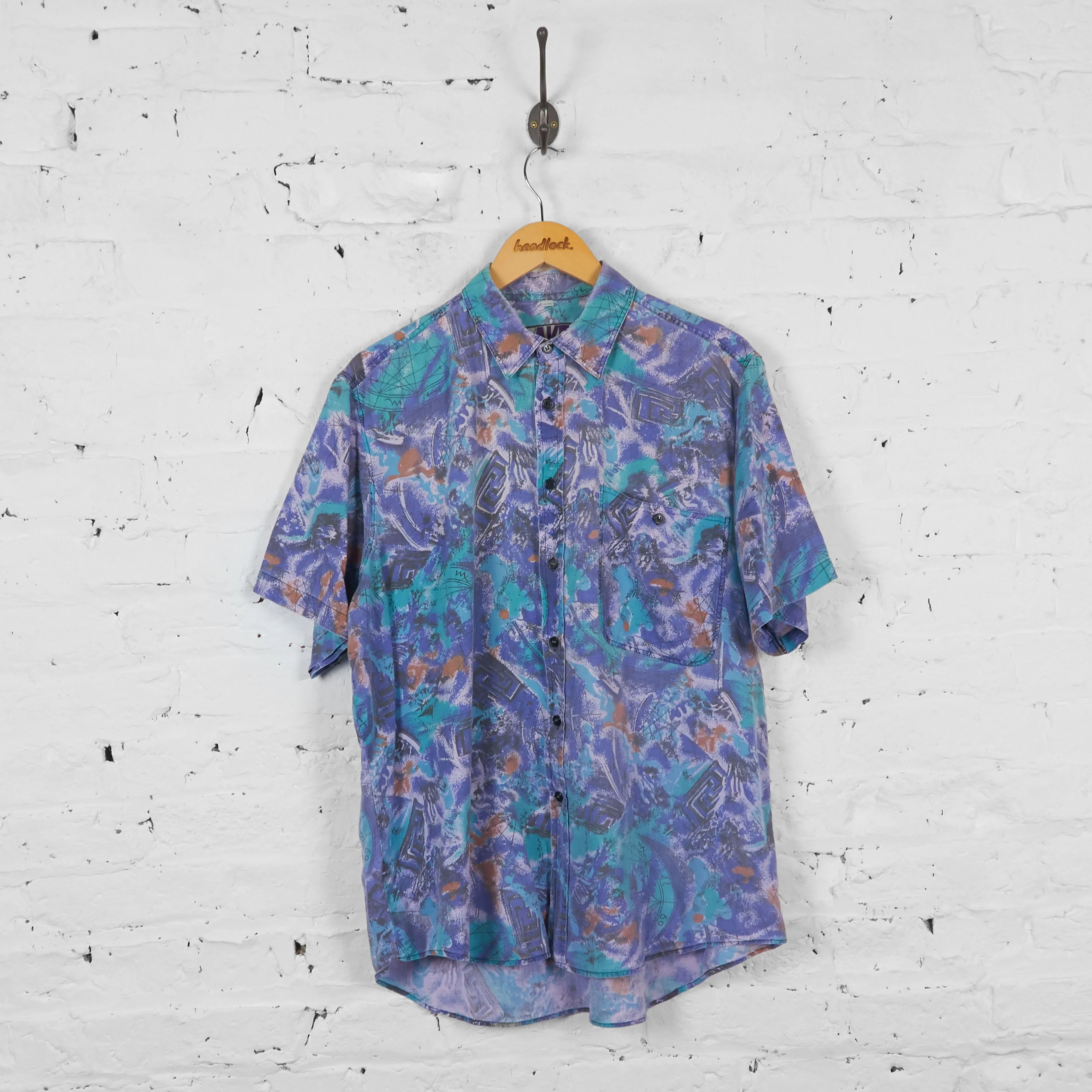 Vintage Abstract Party Shirt - Purple - L