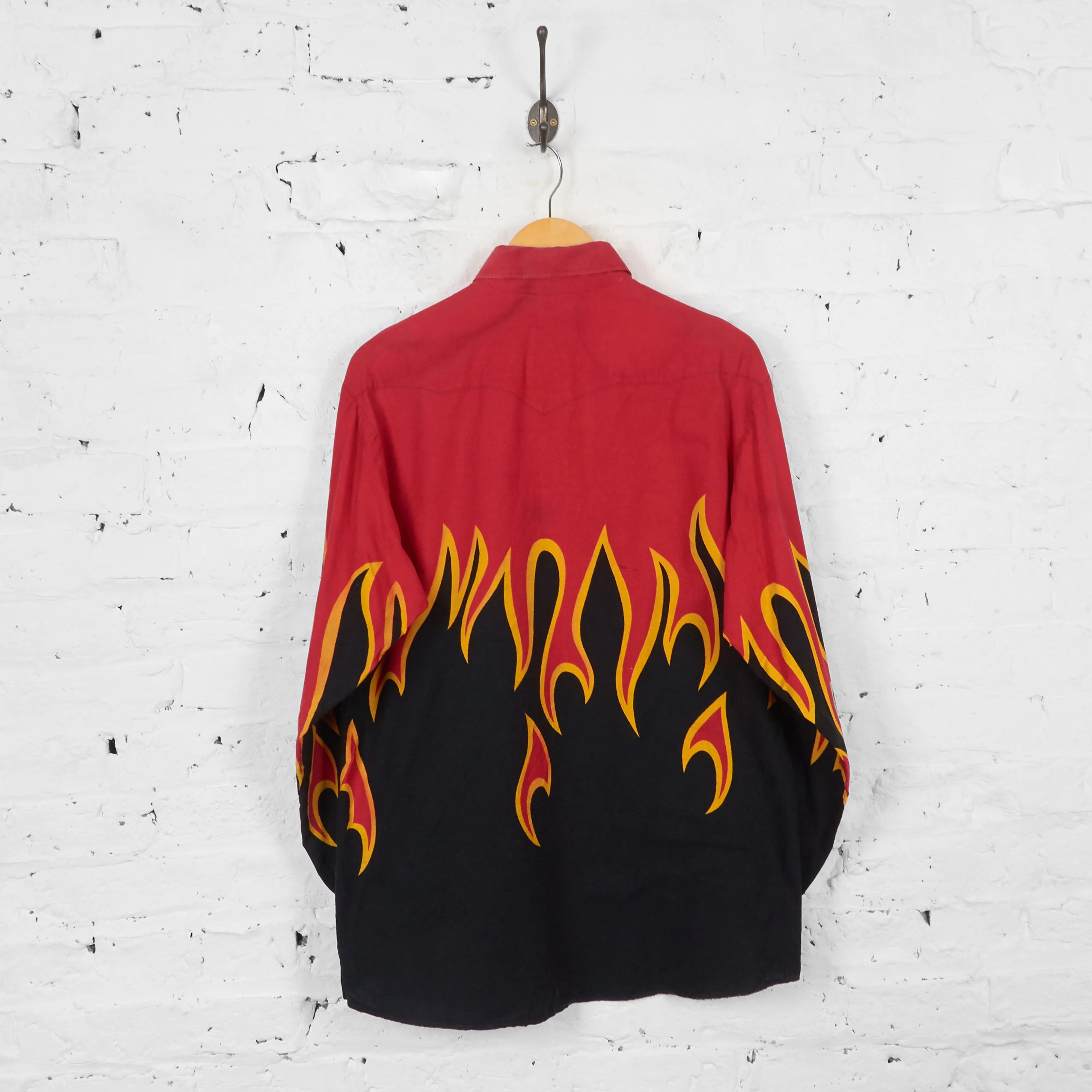 Vintage Flame Party Shirt - Red/Black - M