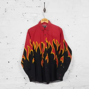 Vintage Flame Party Shirt - Red/Black - M