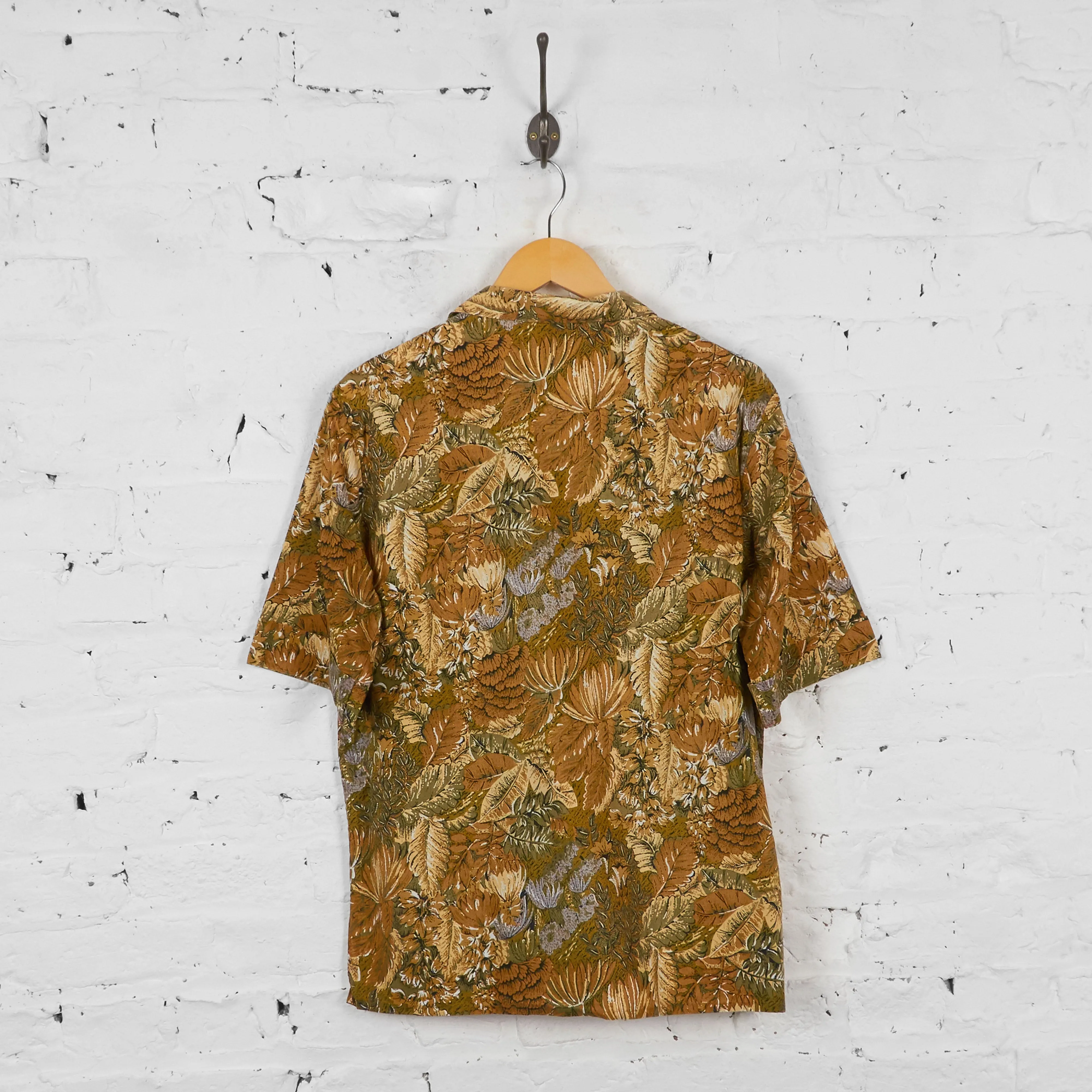 Vintage Floral Party Shirt - Brown - M