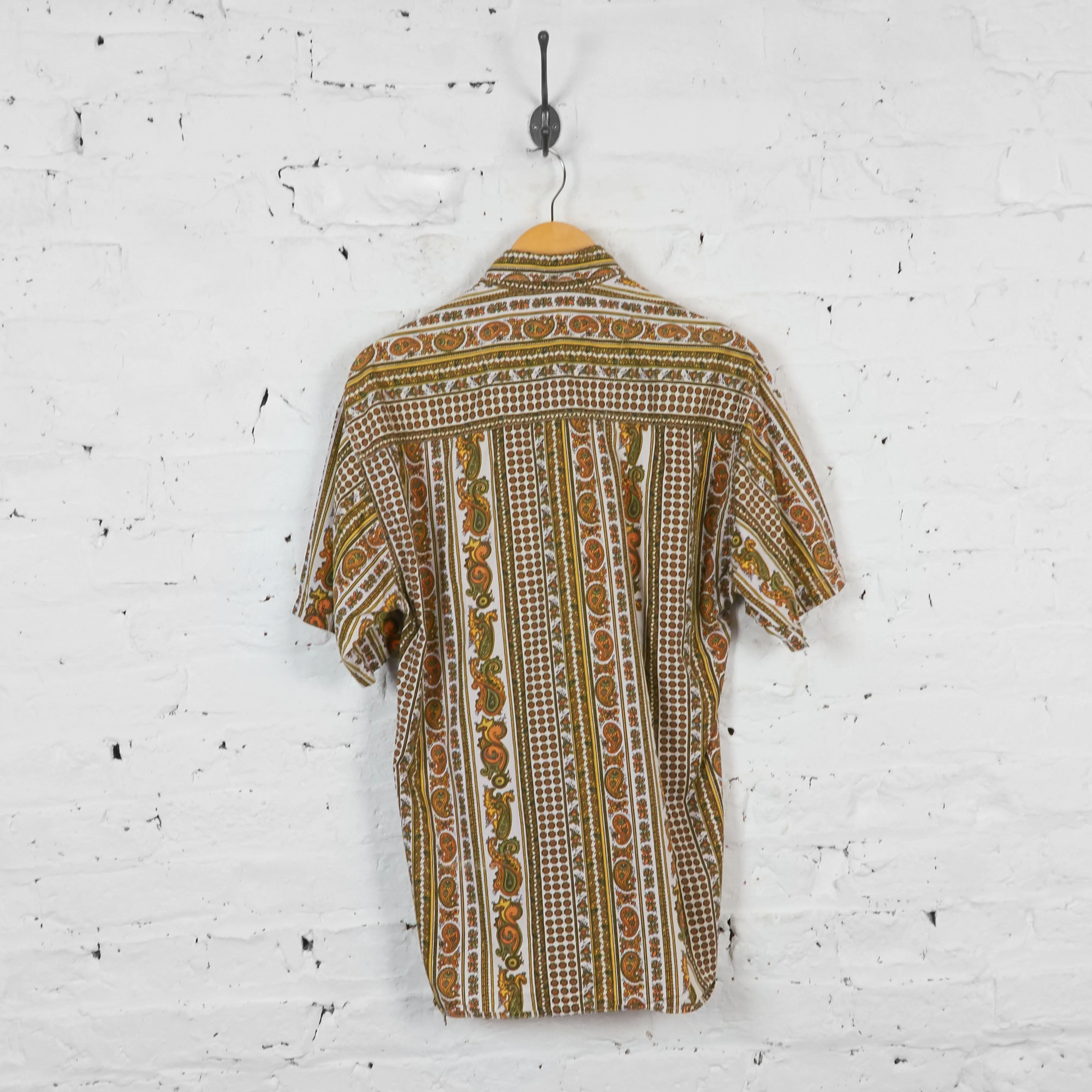 Vintage Paisley Party Shirt - Brown - M