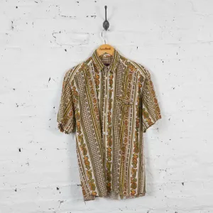 Vintage Paisley Party Shirt - Brown - M
