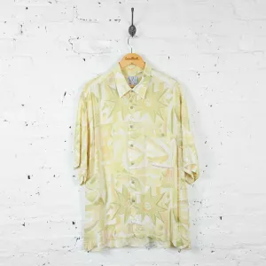 Vintage Pastel Patterned Party Shirt - Yellow - XXL