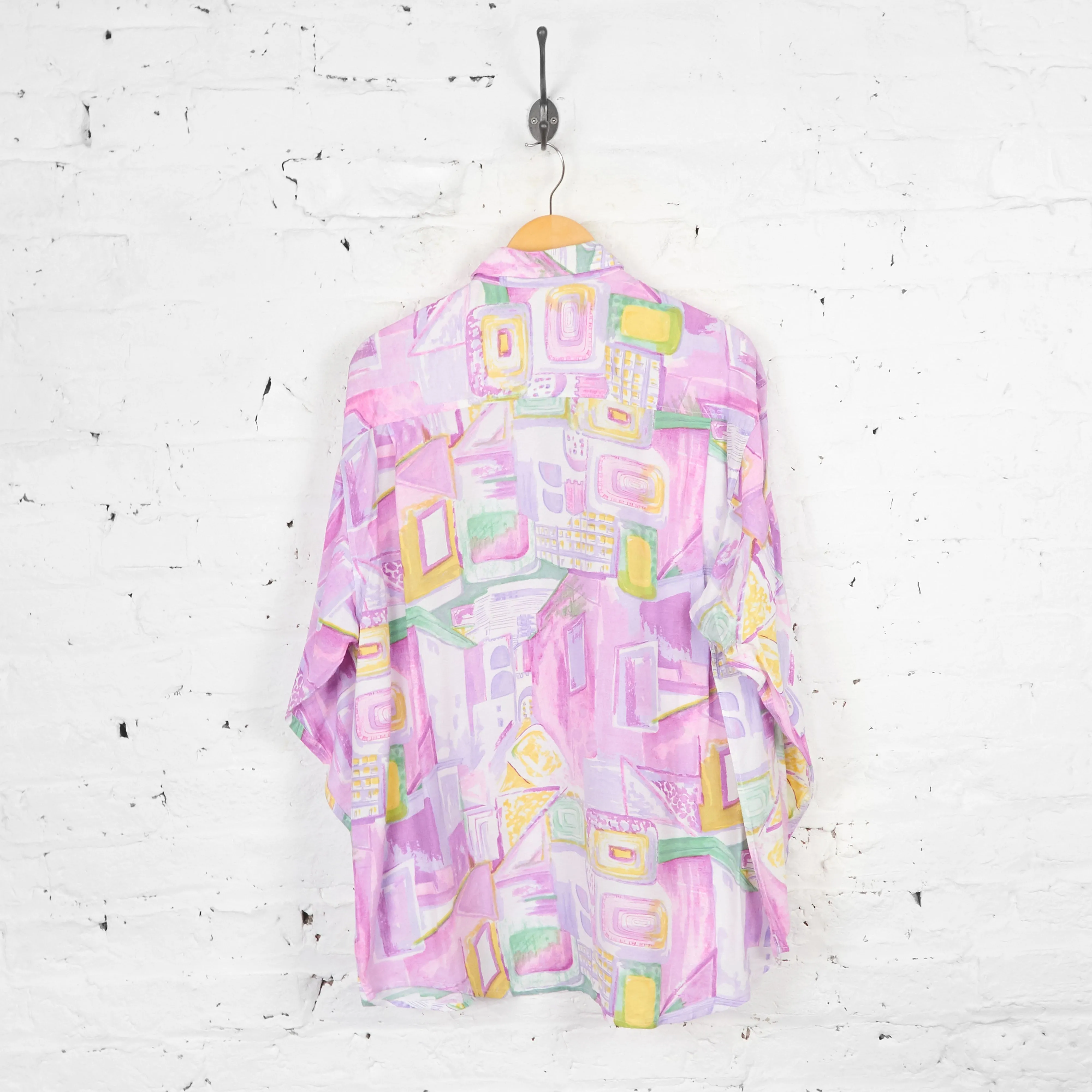 Vintage Pastel Patterned Shirt - Pink - XL