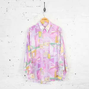 Vintage Pastel Patterned Shirt - Pink - XL