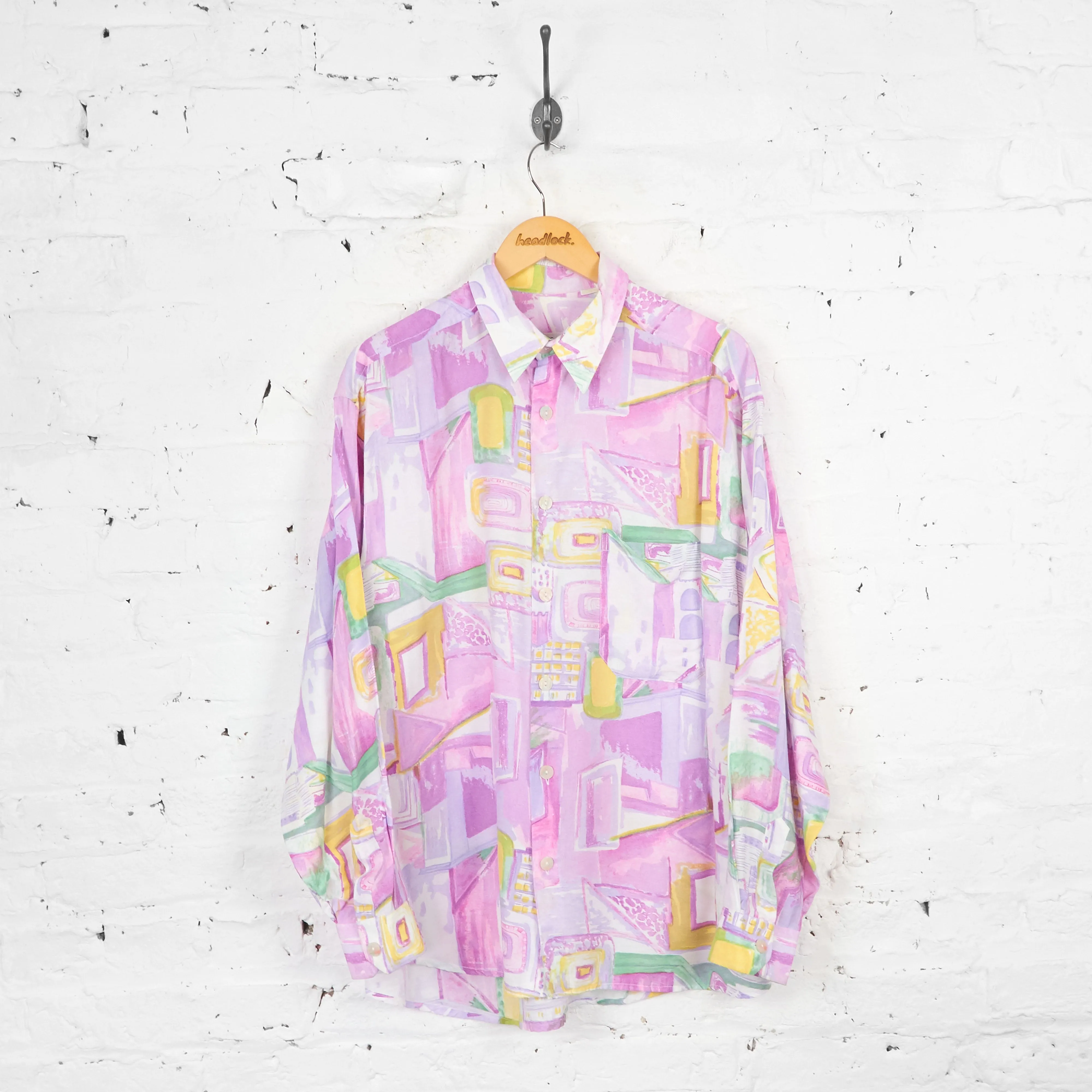 Vintage Pastel Patterned Shirt - Pink - XL
