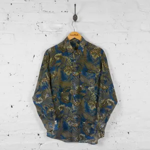 Vintage Patterned Party Shirt - Blue - L