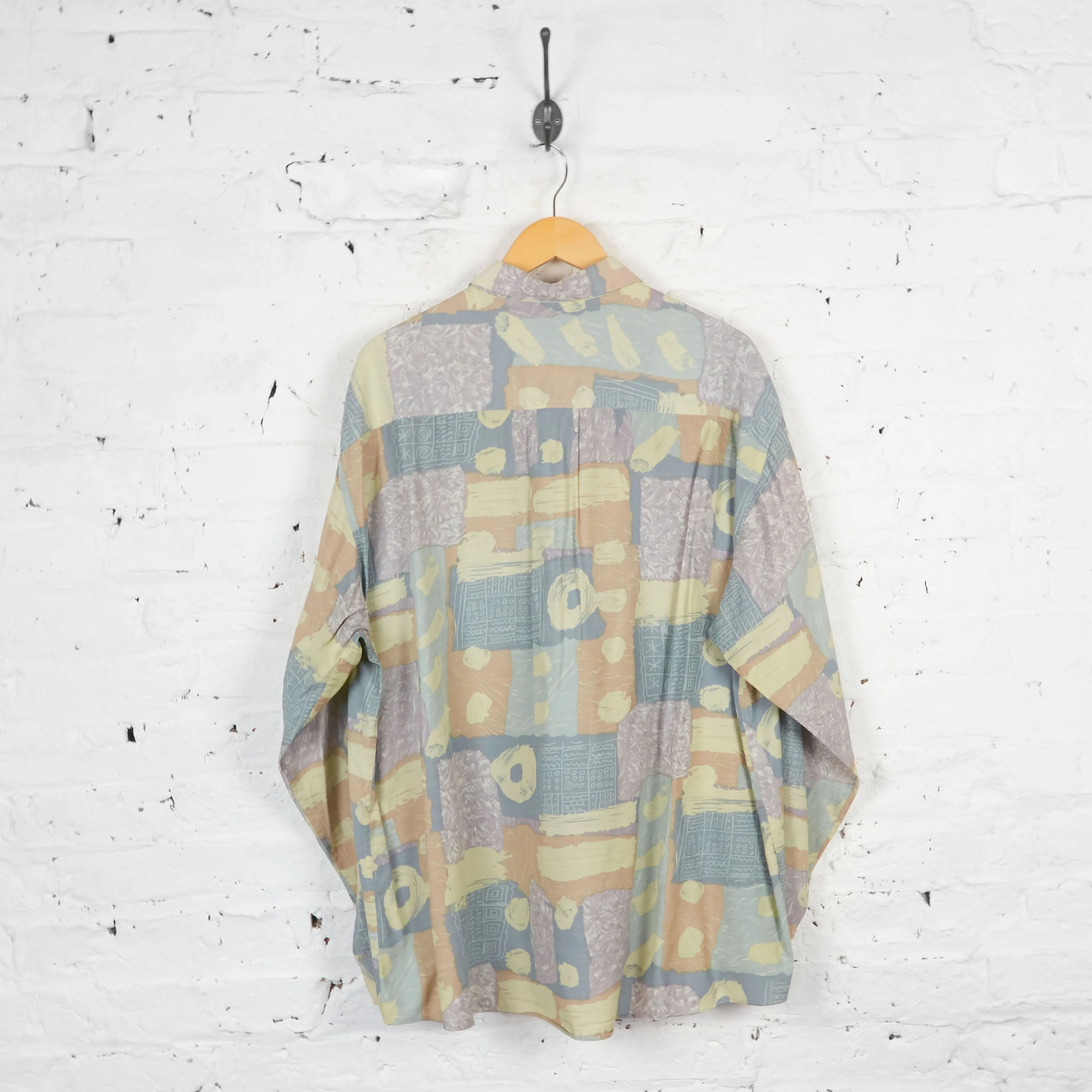 Vintage Patterned Party Shirt - Grey - XL