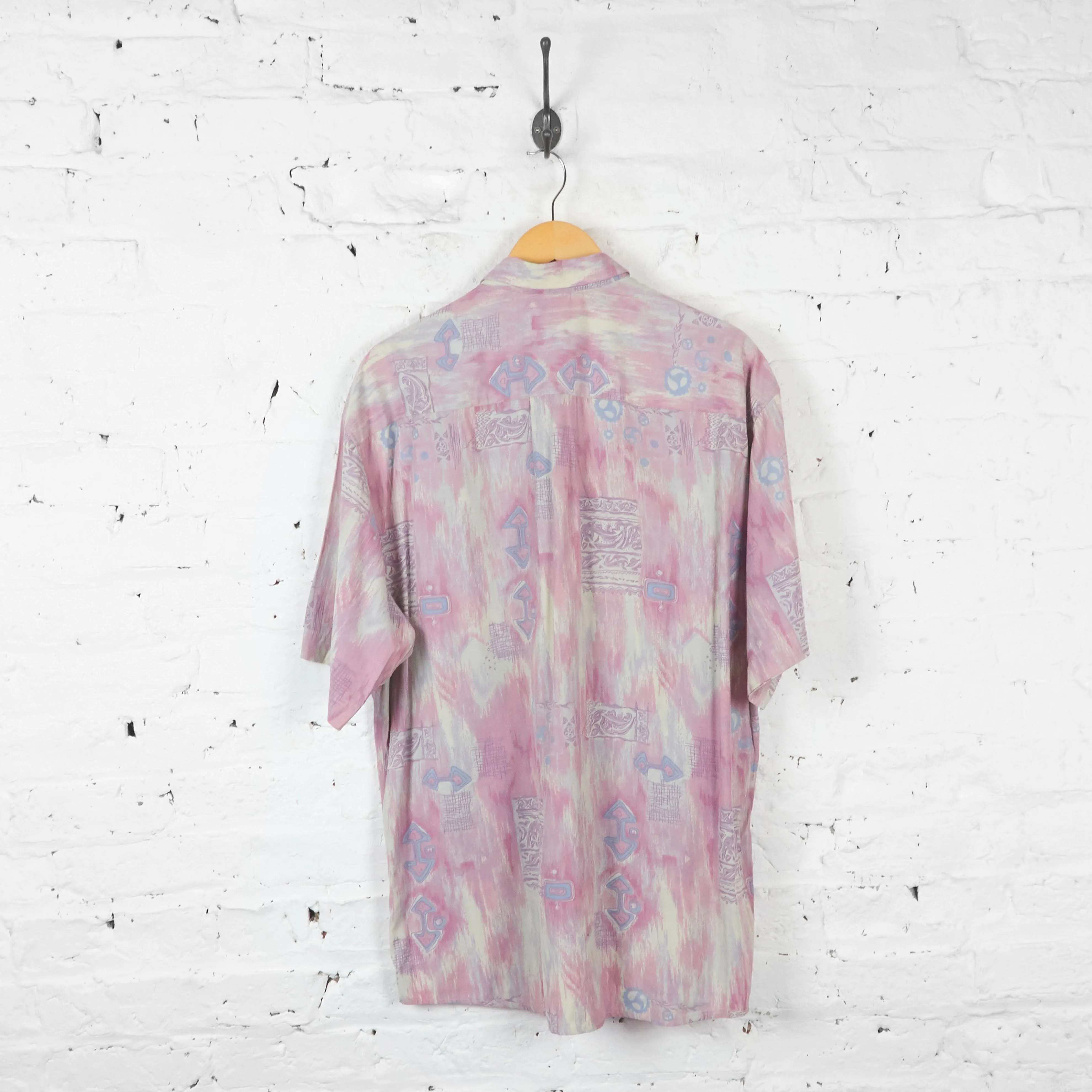 Vintage Patterned Party Shirt - Pink - L