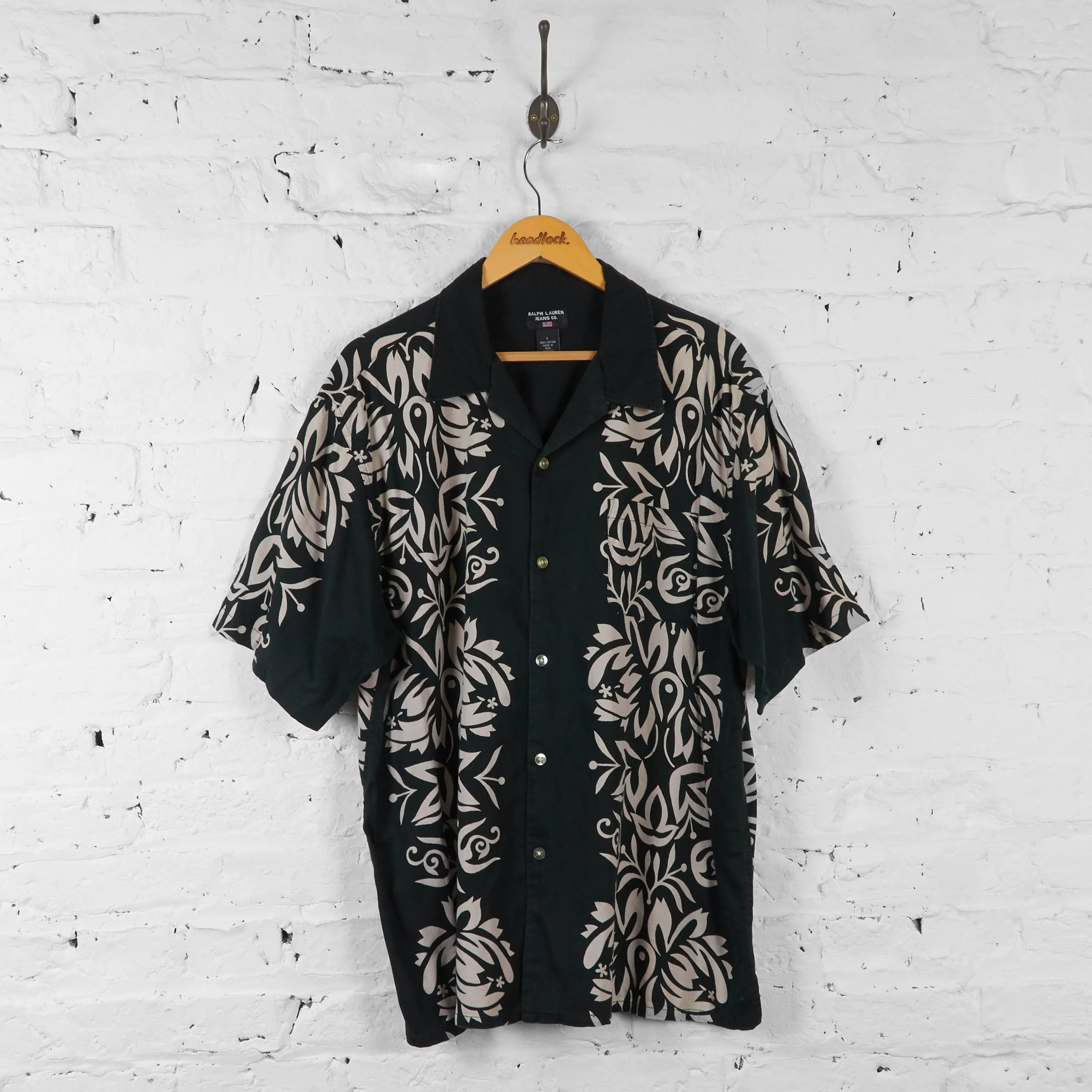 Vintage Ralph Lauren Pattern Shirt - Black - L