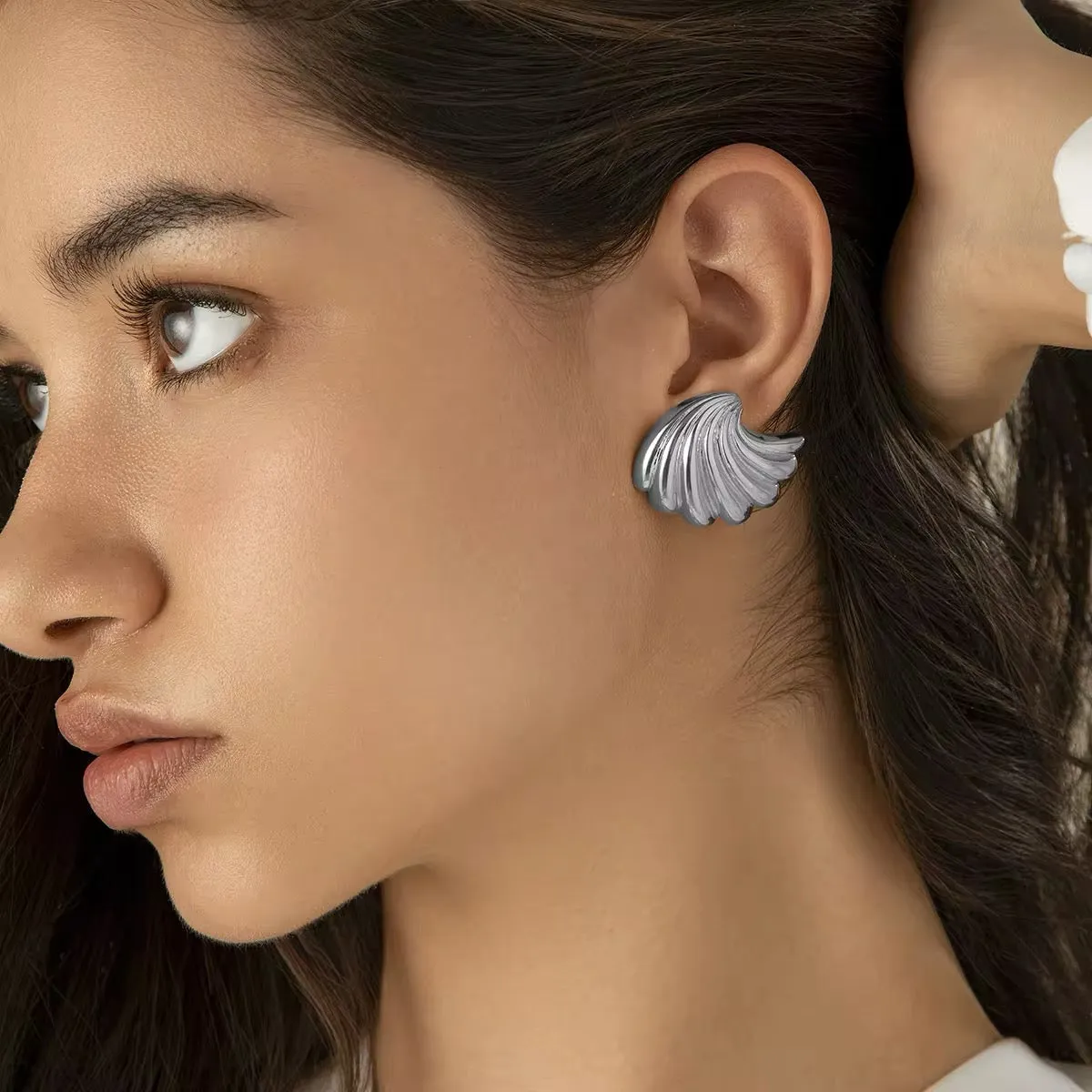 Vintage Small Metal Stud Earrings