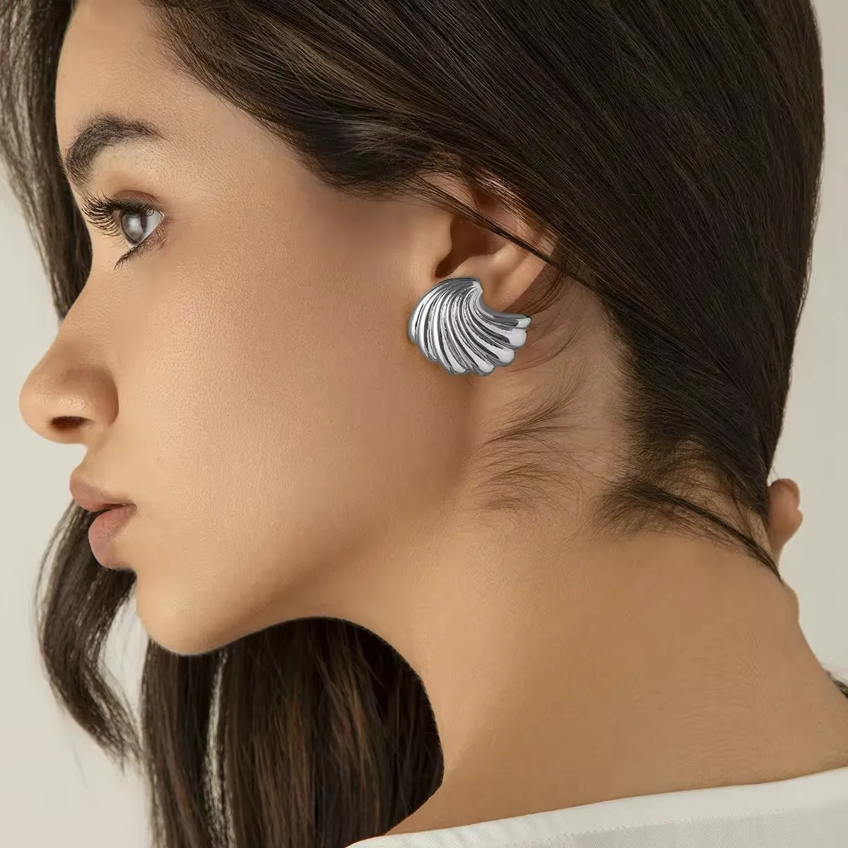 Vintage Small Metal Stud Earrings