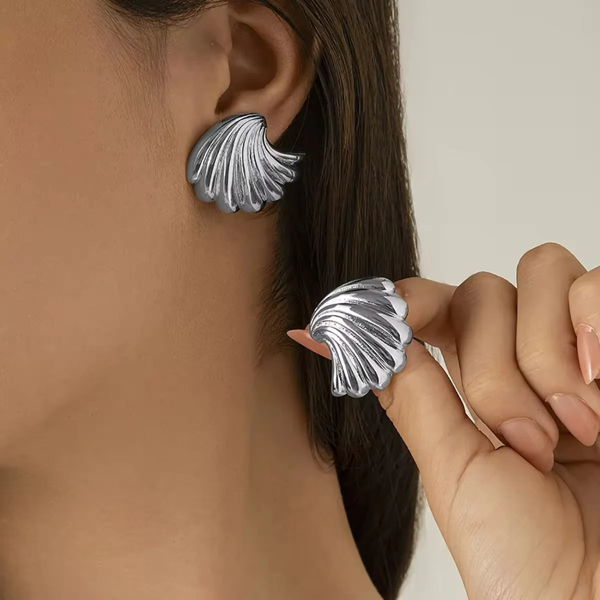 Vintage Small Metal Stud Earrings