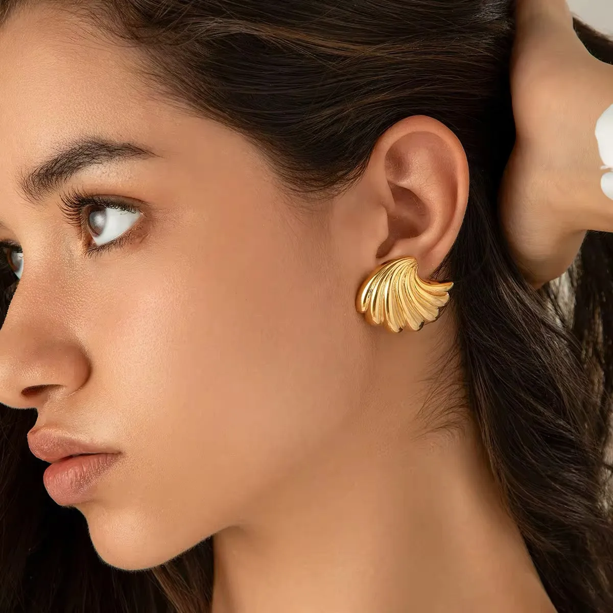 Vintage Small Metal Stud Earrings