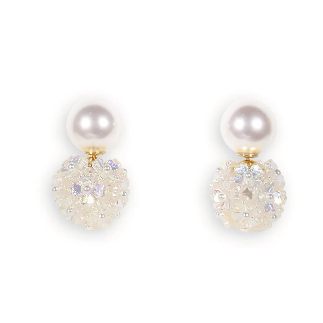 Virgin love floral pearl studs