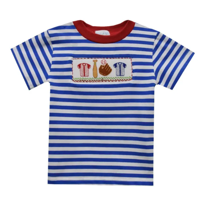 Vive La Fete Smocked Knit Baseball Romper