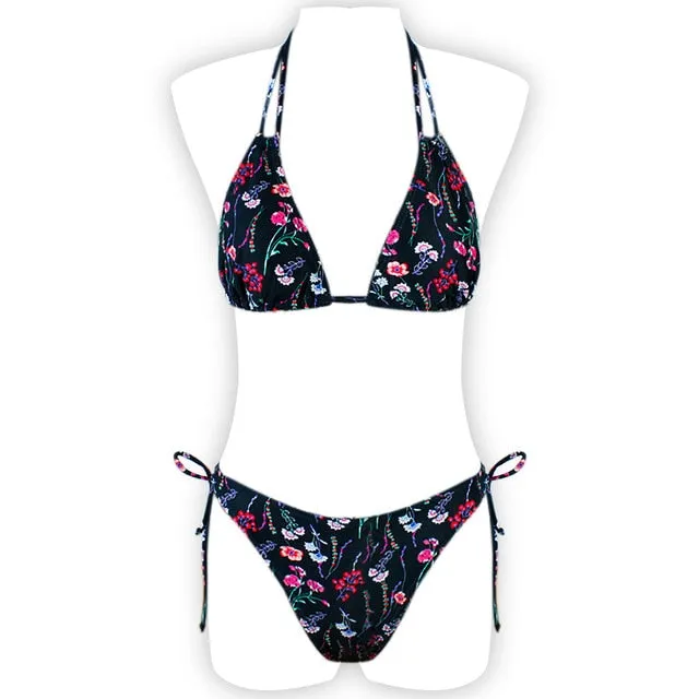 Women Print Floral Bikini Set Swimsuit