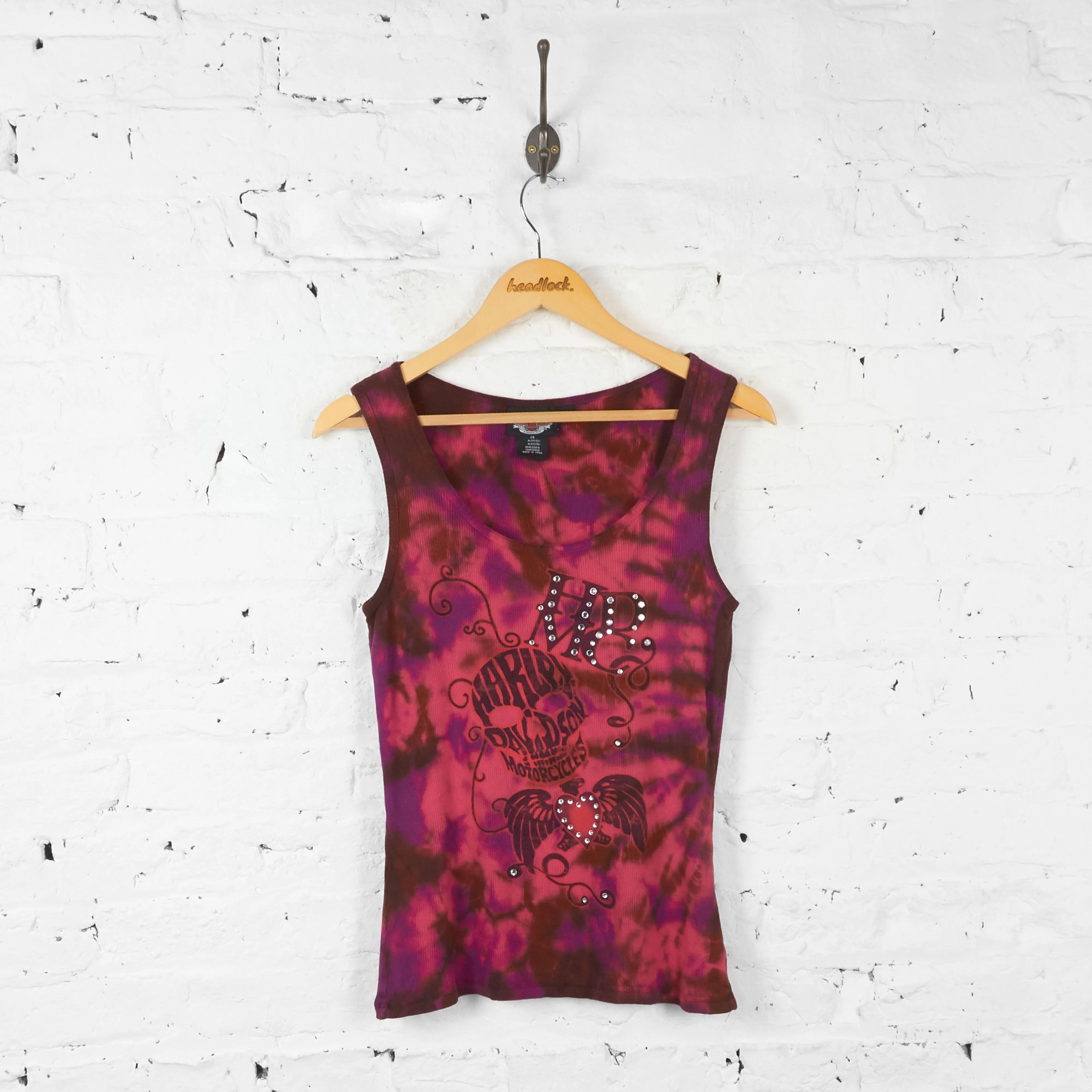 Womens Harley Davidson Tie Dye Vest - Purple - Womens M