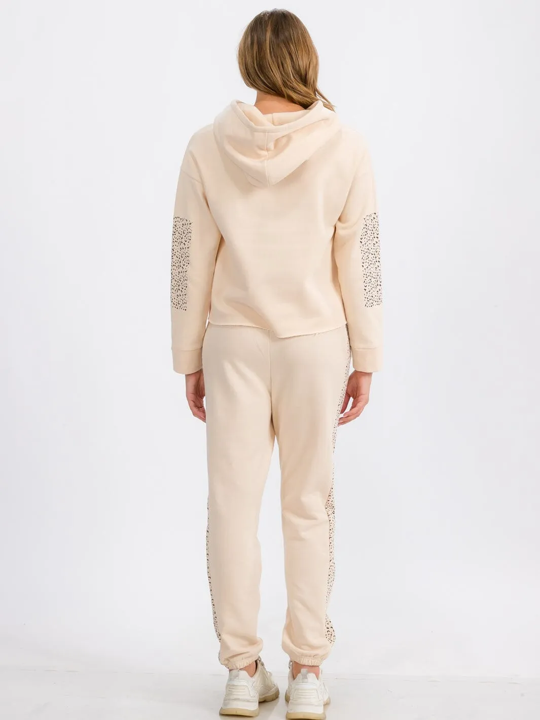 WOMEN'S LONG SLEEVE RAW EDGE HOODED PULLOVER SWEATER