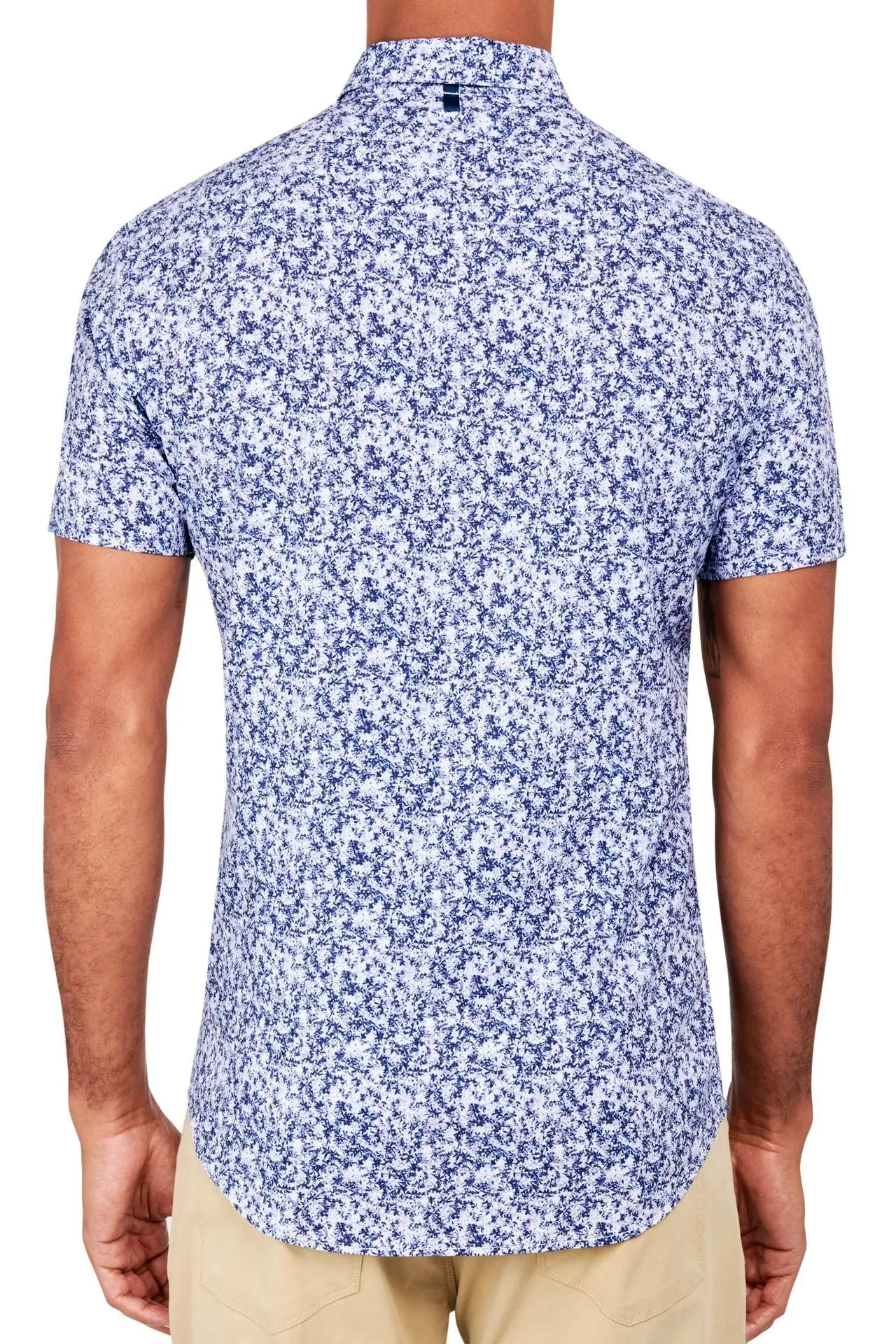 W.R.K. Navy Blue Floral 4-Way Stretch Short Sleeve Shirt (30% Off Sale!)