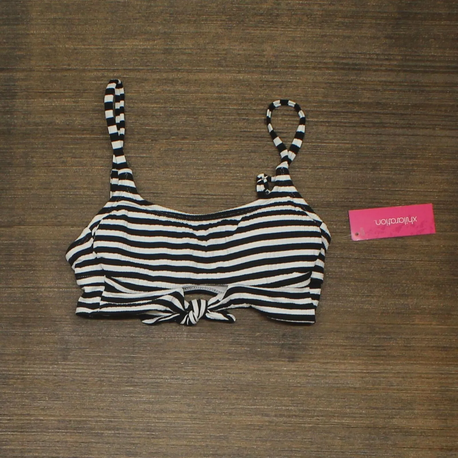 Xhilaration Juniors' Texture Front Tie Bralette Bikini Top AFJ86T